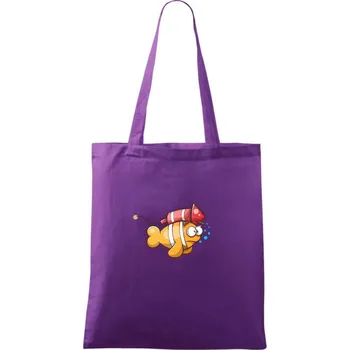 Raketová ryba - Taška bavlněná - 42 x 38 cm ( Fialová )