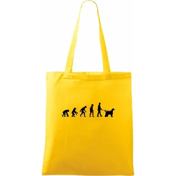 Nákupní taška Evoluce pes afgánský chrt (muž-žena) - Taška bavlněná - 42 x 38 cm ( Žlutá )