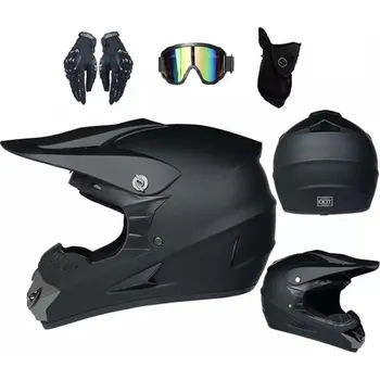 Motodoplněk Moto přilba krosová v setu s brýlemi rukavicemi nákrčníkem