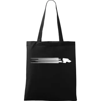 Nákupní taška Chrt rychlý - Taška bavlněná - 42 x 38 cm ( Černá )