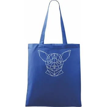 Nákupní taška Čivava - Geometrie - složitá - Taška bavlněná - 42 x 38 cm ( Královská modrá )