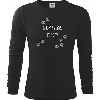 Vizslas mom (Maďarský ohař krátkosrstý) (Reflexní tlapky) - Triko dětské Long Sleeve - 134 cm/8 let ( Černá )