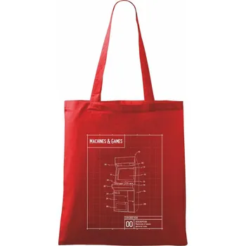 Nákupní taška Nákres herní automat zepředu - Taška bavlněná - 42 x 38 cm ( Červená )
