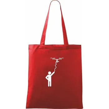 Dron na kabelu - Taška bavlněná - 42 x 38 cm ( Červená )