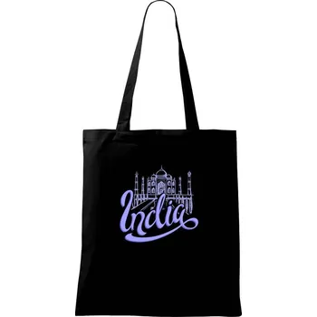 Nákupní taška India Lettering - Taška bavlněná - 42 x 38 cm ( Černá )