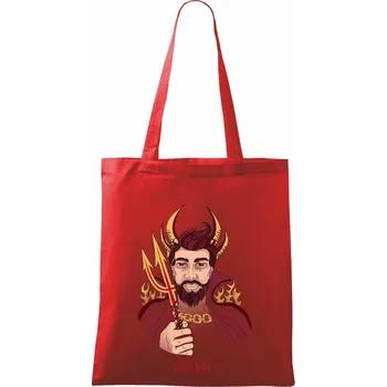 Nákupní taška Hříšník malovaný (Pecka design) - Taška bavlněná - 42 x 38 cm ( Červená )