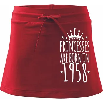 Dámská sukně Princesses are born in 1958 - Sportovní sukně - two in one - XL ( Červená )