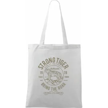 Nákupní taška Strong Tiger - Taška bavlněná - 42 x 38 cm ( Bílá )