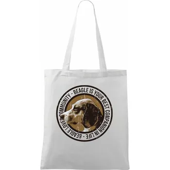 Dog beagle - Taška bavlněná - 42 x 38 cm ( Bílá )