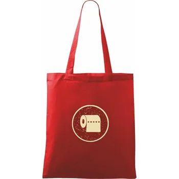 Nákupní taška Toaletní papír - Taška bavlněná - 42 x 38 cm ( Červená )