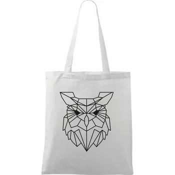 Geometrie - sova - Taška bavlněná - 42 x 38 cm ( Bílá )