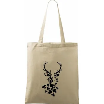 Nákupní taška Jelen z listů - Taška bavlněná - 42 x 38 cm ( Naturální )