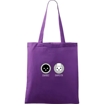 XLR samec a samice - Taška bavlněná - 42 x 38 cm ( Fialová )