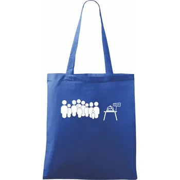 Nákupní taška Fronta na máslo - Taška bavlněná - 42 x 38 cm ( Královská modrá )