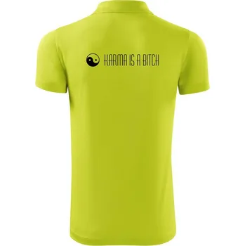 Pánská košile Karma nápis dlouhý - Polokošile Victory sportovní (dresovina) - 2XL ( Limetková )