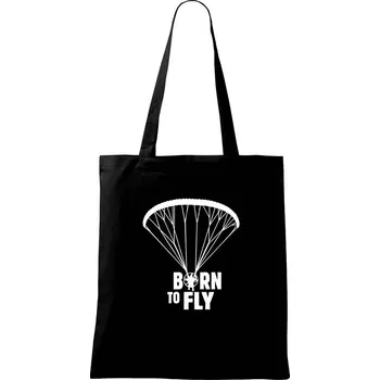 Nákupní taška Born to fly paramotor - Taška bavlněná - 42 x 38 cm ( Černá )