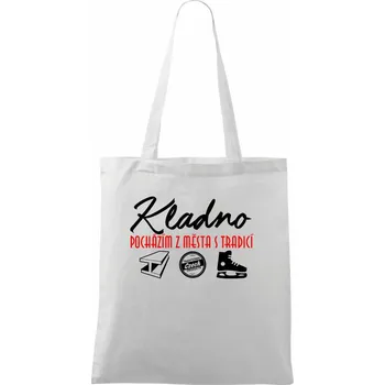 Nákupní taška Kladno město s tradicí - Taška bavlněná - 42 x 38 cm ( Bílá )