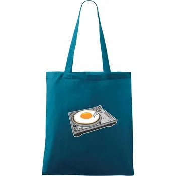 Gramofon vejce - Taška bavlněná - 42 x 38 cm ( Petrolejová )