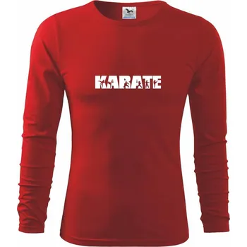 Chlapecké tričko Karate font - Triko dětské Long Sleeve - 122 cm/6 let ( Červená )