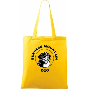 Bernese mountain dog v kruhu - Taška bavlněná - 42 x 38 cm ( Žlutá )