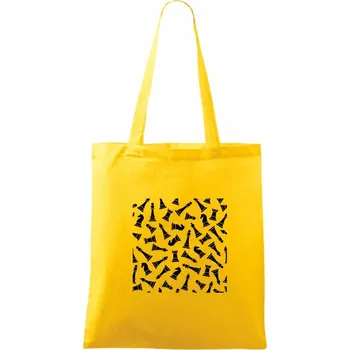 Šachové figurky ve čtverci - Taška bavlněná - 42 x 38 cm ( Žlutá )