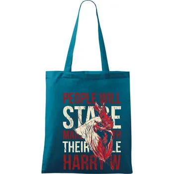 Chicken stare - Taška bavlněná - 42 x 38 cm ( Petrolejová )