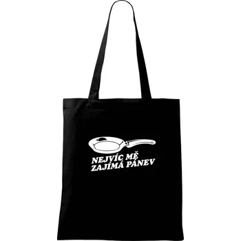 Nákupní taška Nejvíc mě zajímá pánev - Taška bavlněná - 42 x 38 cm ( Černá )