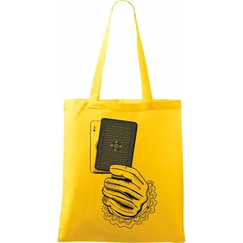 Poker ruka - Taška bavlněná - 42 x 38 cm ( Žlutá )