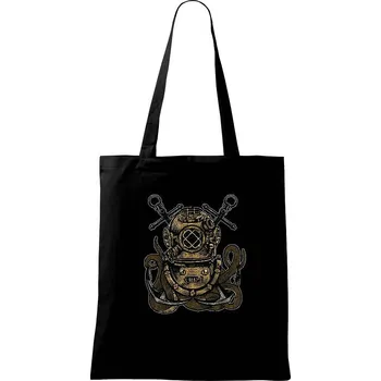 Diver Octopus - Taška bavlněná - 42 x 38 cm ( Černá )