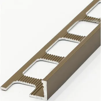 Stavební profil Lišta Havos L 8 mm 2,5 m odlehčená k obkladům, hliník elox champagne (Ukončovací profil L odlehčený)