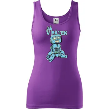 Dámské tričko Robot, já v pátek - Dámské tílko - 2XL ( Fialová )