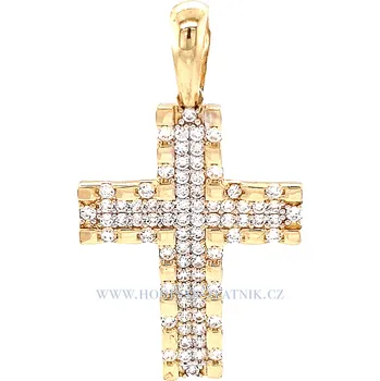 Přívěsek křížek ze žlutého zlata OLI21010015210485