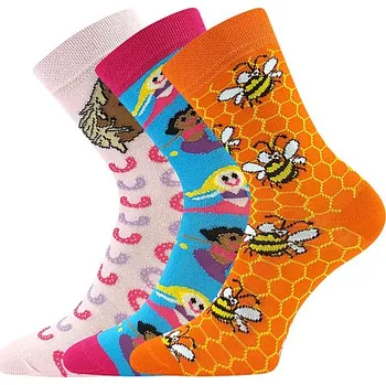 Dětské ponožky 3 kusy v balení Boma 057-21-43 -12 mix vzorů B2 Holka Velikost: 20-24