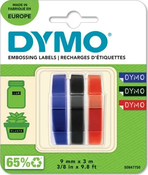 Pásek do tiskárny Páska DYMO 3D 9 mm 3 m blistr červená, černá, modrá (S0847750)