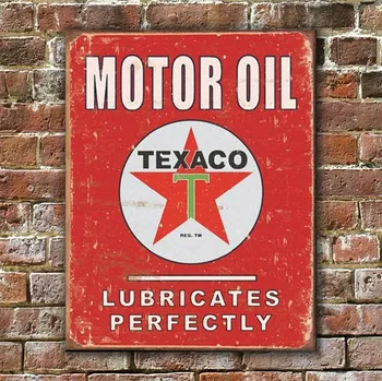 Plechová cedule PLECHOVÁ CEDULE TEXACO - LUBRICATES PERFECTLY