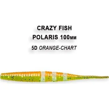 Umělá nástraha Gumová nástraha Crazy Fish Polaris 10cm 5D Orange- chart Floating (6ks)