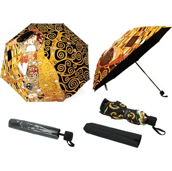 Deštník Carmani® Carmani - Skládací deštník G. Klimt, The Kiss + The Tree of Life - strom života- 100*24 cm