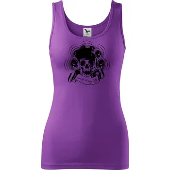 Dámské oblečení Music Is My Life smrtka - Dámské tílko - M ( Fialová )