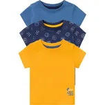lupilu® Dětské triko BIO, 3 kusy (74/80, navy modrá / modrá / žlutá)