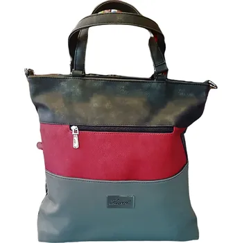 Kabelka Karen crossbody kabelka velká šedá/červená 9146 FRANCESKA