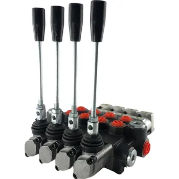 modulární přístroj a rozvaděč Hydraulický rozvaděč čtyřpákový ovládaný pneumaticky s dvoučinnými sekcemi o průtoku 40 l/min