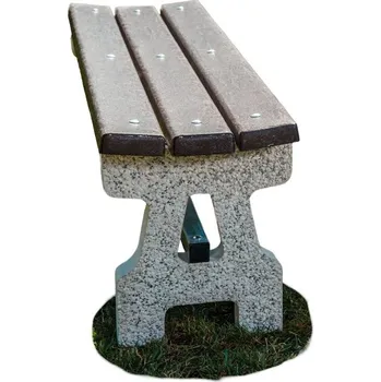 Zahradní lavice Parková lavička bez opěradla, plastové latě 1700 mm, betonové nohy hladké pro zabetonování + doprava zdarma