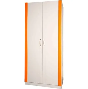 Dětská skříň IBA Nábytek Šatní skříň do dětského pokoje Diana 2 (3 barevné provedení) Barevný odstín: Oranžová