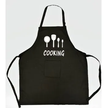 Kuchyňská zástěra Numberoplus Bavlněná zástěra Apriss - Černý