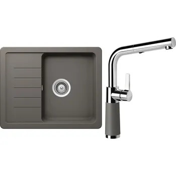 Granitový dřez Set Schock S1-7 (dřez Toledo D-100XS Silverstone + baterie SC-540.120 Silverstone)