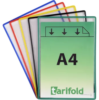 Rámeček s kapsou Tarifold, A4, otevřený shora, mix barev, 5 ks