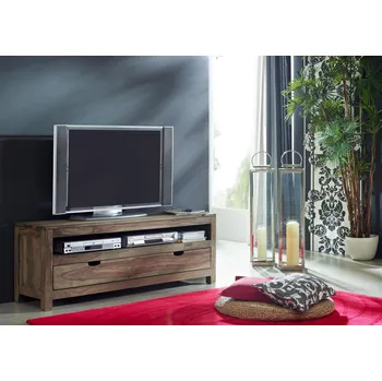 Televizní stolek GREY WOOD TV stolek 140x50 cm, masivní indický palisandr
