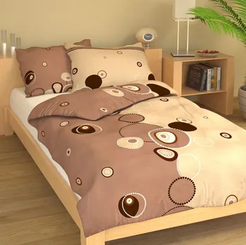 Povlečení Krepové povlečení Jindra hnědá Uzávěr: knoflíky