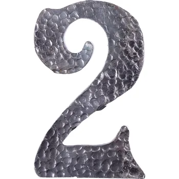 Domovní cedule Domovní číslo 2 pokované, velikost 130 mm, tl. 4 mm