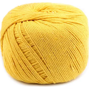 Bavlněná příze macrame Ø2-2,5 mm rozčesávací, barva 4 žlutá